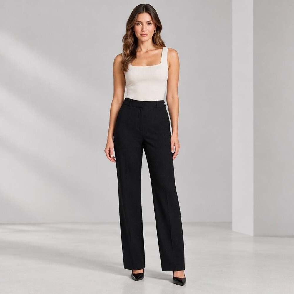 Kasper Dress Pants Size 6P Black Regular Straight Leg
